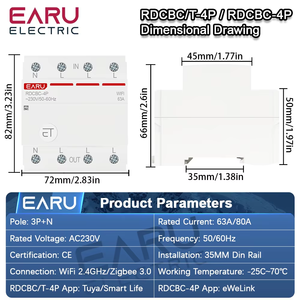 Interruttore Automatico WiFi Smart Tuya EWeLink MCB <span class=keywords><strong>3P</strong></span>+N con Timer e Relè, Controllo Vocale Remoto per Alexa Google Home Assistant WiFiCB - Product Image 3