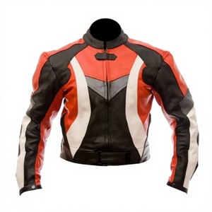 Chaqueta de Motociclismo de Cuero Vacuno Genuino para Hombre, Equipo de Protección Nivel 2 CE con Protección para la Espalda - Product Image 1