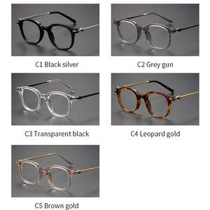 Montures optiques de luxe pour hommes 80851, marque de lunettes en titane pur avec monture dorée et verres imprimés, montures optiques de créateur - Product Image 5