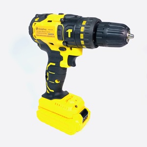21V Yellow High <b>Torque</b> Rechargeable Portable Cordless Power Impact Drill <b>Set</b> Home Multifunctional Battery Hand Drill - Product Image 4