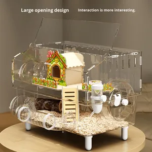 <span class=keywords><strong>Cage</strong></span> à <span class=keywords><strong>hamster</strong></span> en acrylique transparente, villa de luxe, grand espace, anti-morsure, pour l'élevage, économique, rectangulaire, sans fermeture - Product Image 5