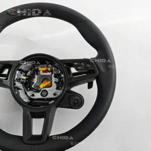 Volant de direction de haute qualité tout noir 991 avec bouton <span class=keywords><strong>SC</strong></span> compatible avec Panamera Cayenne 718 <span class=keywords><strong>911</strong></span> 912 Boxster pour <span class=keywords><strong>Porsche</strong></span> - Product Image 5