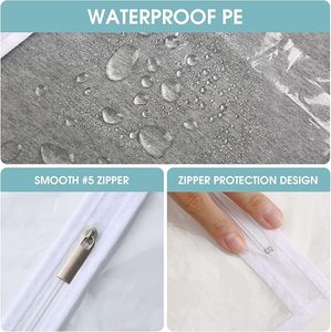 PE bụi phẳng bao gồm cho quần áo rõ ràng nhựa may túi bụi không thấm nước Closet quần áo lưu trữ nhựa chống bụi phù hợp với túi - Product Image 6