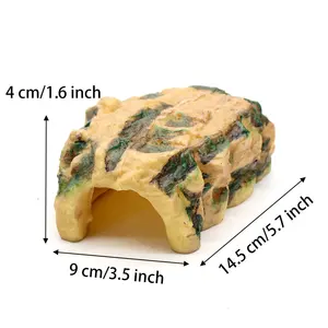 Commercio all'ingrosso rettile Cave Resin Rock Hide Habitat decorazione dell'acquario per piccoli animali rettile anfibio terrario - Product Image 1