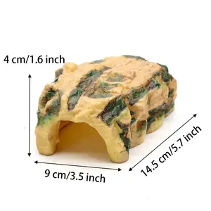 Toptan sürüngen mağarası reçine kaya gizlemek Habitat akvaryum dekorasyon küçük hayvanlar için sürüngen amfibi teraryum