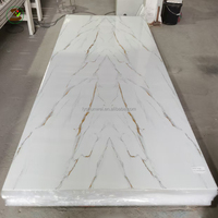 Panel de Pared de PVC Alternativo al Mármol Económico de 1220*2440 mm, Lámina de Plástico Impresa con UV para Paredes Interiores, Servicio de Corte a Medida Disponible