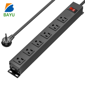 Tira de alimentación de gabinete de montaje en PDU de pared con <span class=keywords><strong>6</strong></span> salidas de CA y 1 enchufe de extensión de interruptor/Protector de sobrecarga contra sobretensiones PDU Placa de alimentación - Product Image 1