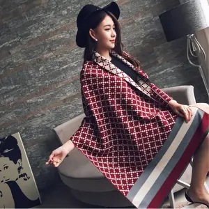 N818 Neue Design Überprüft Oversize Decke Verdicken Plaid Schals Herbst Winter Warme Quaste Lange Schals Kaschmir Schal