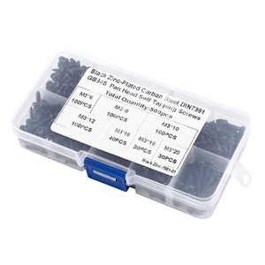 Tornillos autorroscantes negros M3 de cabeza redonda Phillips, juego de 500 tornillos métricos de acero al carbono para madera - Product Image 2