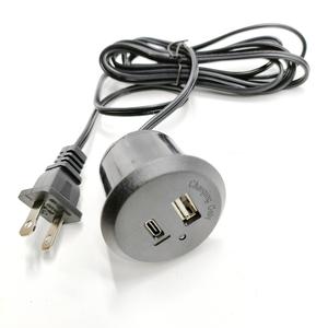 Prise de charge USB double encastrée carrée et ronde fabriquée en usine, avec prise à 2 broches, pour meubles et bureaux (normes US, <span class=keywords><strong>EUR</strong></span>, AU, FR) - Product Image 2