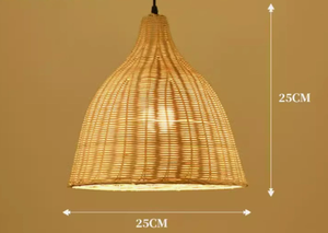 Lámpara Colgante de Bambú Hecha a Mano para Interiores, Lámpara de Techo Contemporánea de Bambú y Ratán Tejida a Mano para Restaurante - Product Image 2