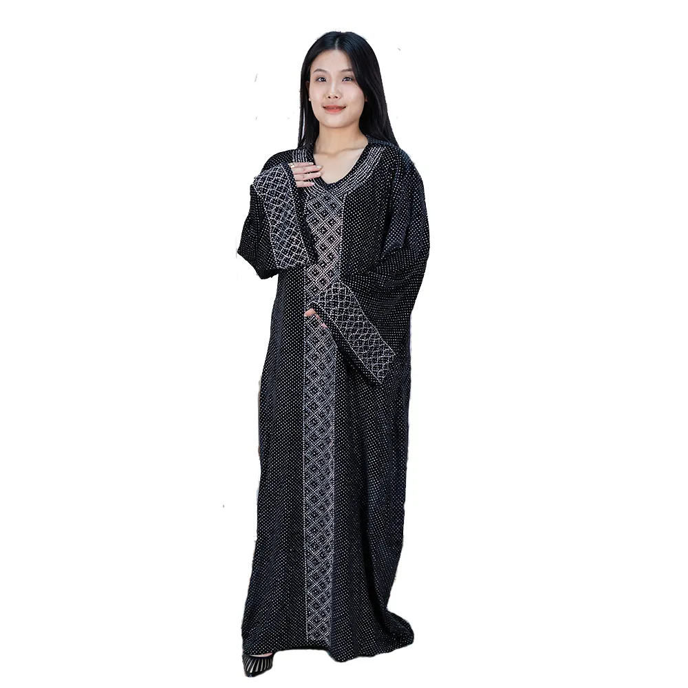 MC-1622 2022 Bán Buôn Chất Lượng Cao Mềm Malaysia Hồi Giáo Dresses Đen Maxi Hồi Giáo Abaya Cho Hồi Giáo Phụ Nữ Quần Áo