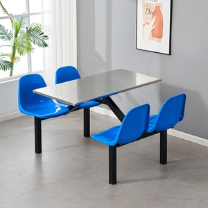 Ensemble table et banc de cantine, structure en acier durable, mobilier de salle à manger pour écoles et cafétérias, surface facile à nettoyer, design peu encombrant - Product Image 5