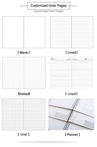 สมุดโน้ตเย็บด้ายหุ้มหนัง PU ขนาด A5 แบบสั่งทำขายส่ง พร้อมสายรัดยางยืด ที่ใส่ปากกา 100 แผ่น พิมพ์โลโก้สีตามสั่ง ไดอารี่ - Product Image 6