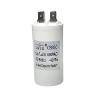 Venta directa de fábrica, condensadores de película de CA CBB60CBB61 de alta calidad, 450V1uf 2.5uf-80uf, condensadores para ventiladores de techo y lavadoras