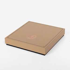 Gift Box Paper Packaging Gift Box Custom Logo Relief Logo Brown Kraft Paper Base And Lid Packaging Paper Carton Wig Gift Box