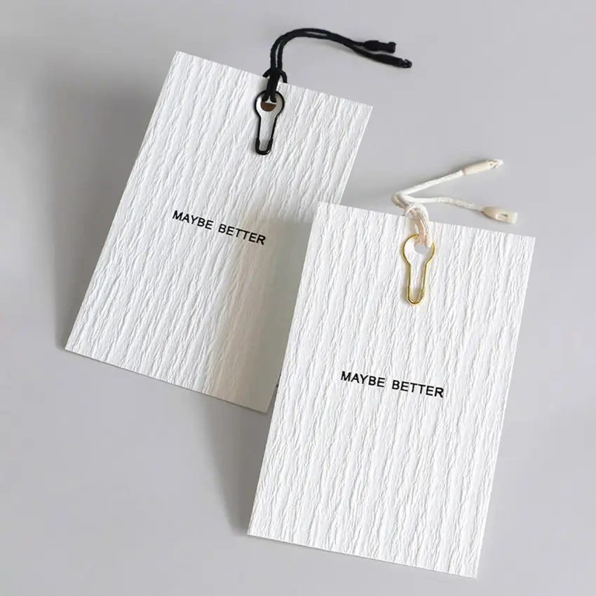 Wholesale Price Tag Custom Design Hang Paper Tag Label Fashion Luxury Garment Paper Hang tag