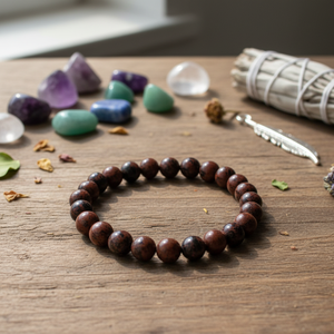 Gemstone 8mm Mahogany Obsidian Beaded <b>Bracelet</b> Semi-Precious Crystal Quartz Gemstones <b>Chakra</b> Crafted Mascot Style - Product Image 3