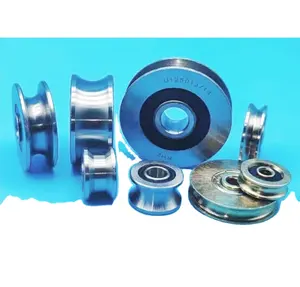 U Y V Groove Metal stainless steel Pulley bearing pipe roller