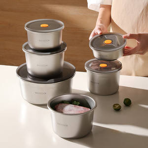 Maxcook 2025 Nouveau 680ml en acier inoxydable 316L PP Couvercle Réutilisable Portable Rond Boîte de Rangement Conteneur pour <span class=keywords><strong>Camping</strong></span> - Product Image 5