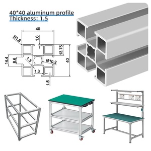 Tiêu chuẩn quốc gia 4040 công nghiệp nhôm hồ sơ khung 40x40 xe đẩy dòng bàn làm việc KỆ NHÔM hồ sơ - Product Image 1