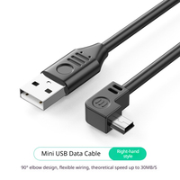 Cable USB 2.0 en ángulo recto al por mayor, de cobre sin oxígeno, de 90 grados, para carga de datos en cámaras de salpicadero y grabadoras de coche