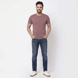 T-shirt pour homme 2026, doux, confortable, respirant, pour la course à pied quotidienne en plein air, col rond, manches courtes, uni, teinture unie - Product Image 1