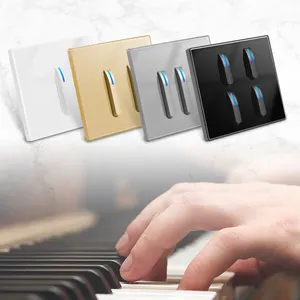 Interruptores de luz de pared con indicador de piano, 16A, 1/2/3/4 entradas, 1 vía, 2 vías, gran oferta