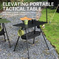 Table de camping pliable légère et personnalisable pour la randonnée, le barbecue et la plage, en aluminium, avec sac de transport