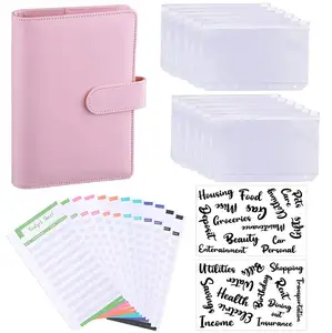 Penutup Binder Pengatur Notebook, Binder Buku PU 6 Cincin Kulit PU A6 Binder Anggaran