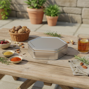 Hegzagonal Lata Caja 3 LT Tuercas hexagonales Sabores regionales Caja 216x242mm x H65 Mm 3 LT Tapa deslizante - Product Image 3