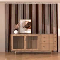 Panneau acoustique en bois KingMan Grille, panneau absorbant le son pour la zone de réception
