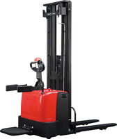 Transpalette Électrique Autoporté EVERLIFT 1,5 Tonne 2T 1500/2000kg Hauteur de Levage 6m pour Manutention de Matériaux en Entrepôt Entièrement Électrique