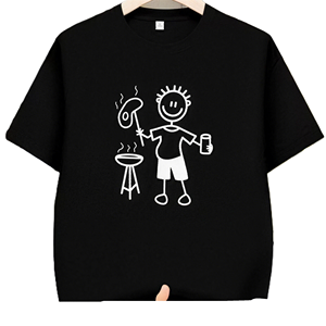 Divertente maglietta con stampa di un cuoco di barbecue, ideale per feste a tema barbecue, con umorismo grafico, perfetta per picnic estivi. - Product Image 2