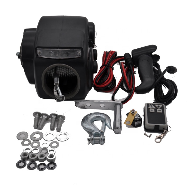 Электрические лебедки для прицепа, 12 В, 7000 фунтов, портативная автомобильная лебедка для яхты, маленькое ремесло для лодки с морской рыбой