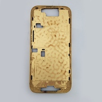 Étui de protection doré semi-finis, acceptant logo personnalisé, placage sous vide, cadre central de luxe pour iPhone 16 Pro Max