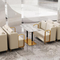 Vente directe d'usine Mobilier de restaurant simple Ensemble table et chaises Café Traiteur Restaurant personnalisé Booth Salon Canapé
