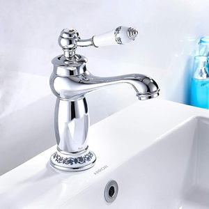 <span class=keywords><strong>Miscelatore</strong></span> per <span class=keywords><strong>Lavabo</strong></span> <span class=keywords><strong>Bagno</strong></span> in Ottone Cromato Stile Vintage Antico con Maniglia Singola in Ceramica (Argento) - Product Image 3