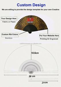 Abanicos Personalizados de Bambú de 21 cm con Asa, Estilo Vintage, Superficie de Tela Tradicional con Técnica de Tallado para Decoración del Hogar y Promocionales - Product Image 5