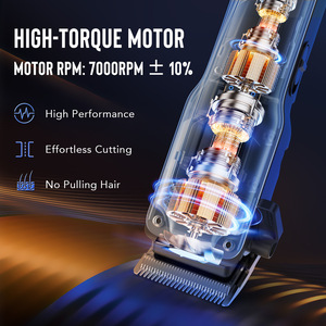 Juego de cortapelos eléctricos de metal, motor de alto torque de 7000 RPM para hombres y niños, modelo recargable - Product Image 1