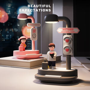 Nouvelle veilleuse de chevet USB rechargeable avec support de téléphone portable, veilleuse créative, cadeau de Saint-Valentin, lumière d'ambiance - Product Image 1