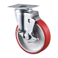 VIMA Industrial 3 4 5 pouces roulette fixe PU roulette en fer pour chariot chariot établi conteneur roulette à usage moyen