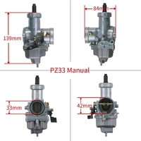 Carburateur Haute Qualité Mikuni PZ33 TMX 33mm Pour Quad Tout-Terrain Moto ATV 200 250 300 350 400cc Avec Collecteur d'Admission