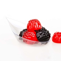 Contenant à sauce, condiment ou dessert en plastique rigide jetable PS de 45 ml, transparent, noir ou blanc, de qualité alimentaire, en forme de bateau