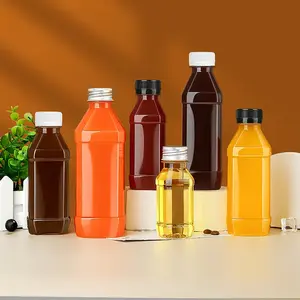 High Sales Cheap Price Empty Plastic Pet French Square Juice Bottle For Orange Fruit