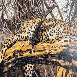 Mosaico di Qualità Superiore con Motivo Leopardato in <span class=keywords><strong>Marmo</strong></span> Naturale, Design 3D, Stile Europeo, Taglio a Mano, Arte Murale per Interni 7mm - Product Image 2