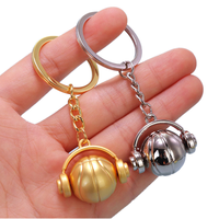 Mini porte-clés écouteurs 3D avec rotation à 360 degrés, vintage, pendentifs musicaux, haut-parleur Bluetooth en métal, porte-clés casque