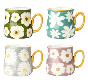 Mug en céramique de porcelaine de style nordique moderne, design floral, de haute qualité et à bon prix, pour boissons chaudes ou froides. - Product Image 3