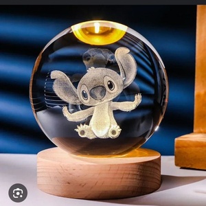Boule de cristal décorative 3D Art Stitch Système Solaire Lune Galaxie Saturne, lampe de nuit pour la décoration intérieure - Product Image 1