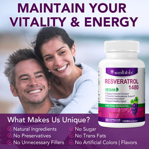 Acentiallabs 100% натуральный транс-ресвератрол экстракт капсулы с иммунной поддержкой ресвератрол капсулы для здоровья сердца - Product Image 5